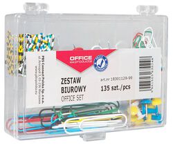 Office Products Zestaw biurowy (pinezki i spinacze) mix 135szt.
