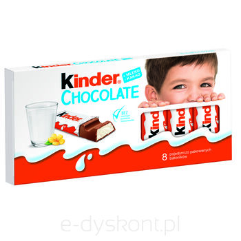 Kinder Chocolate, Batonik Z Czekolady, 8Szt, 100G