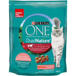 Purina One Dual Nature Z Żurawiną Dla Kotów Po Zabiegu Sterylizacji Lub Kastracji 750G