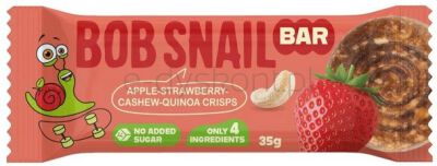 Bob Snail Baton Jabłko-Truskawka z Nerkowcem i Chrupkami z komosy ryżowej bez dodatku cukru 35 g