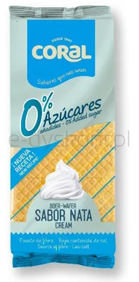 Wafle Z Kremem Śmietankowym Bez Dodatku Cukru 150 G