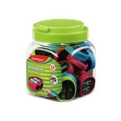 Keyroad Temperówka Rubber, plastikowa, podwójna, pakowane w tubę, mix kolorów