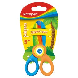 Keyroad Nożyczki Szkolne 5", Kiddy-cut, plastikowe, blister, mix kolorów