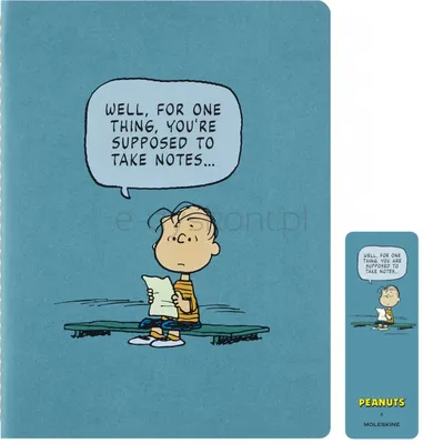 Zeszyt Moleskine Peanuts Linus Single Cahier, XL, 19x25cm, w linie, edycja limitowana