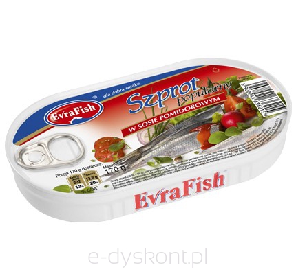 Evra Fish Szprotki Sosie Pomidorowym 170G 