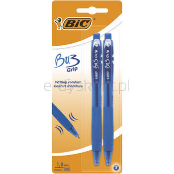 Bic Długopis BU3 Grip automatyczny niebieski blister 2 sztuki