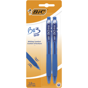 BIC BU3 Grip długopis automatyczny niebieski blister 2 sztuki