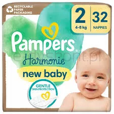 Pampers Harmonie Baby Pieluszki, Rozmiar 2, 32 Sztuki, 4Kg-8Kg