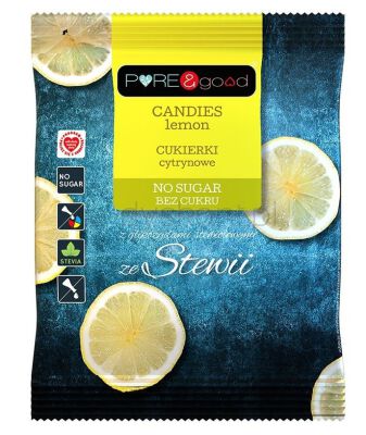 Pure & Good Cukierki Cytrynowe Ze Stewią B/C 50G