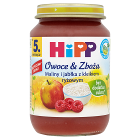 Hipp Bio Owoce & Zboża Maliny I Jabłka Z Kleikiem Ryżowym Po 5 Miesiącu 190 G
