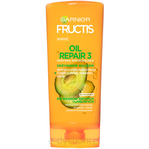 Garnier Fructis Oil Repair 3 Odżywka Wzmacniająca Do Włosów Suchych I Łamliwych 200 Ml