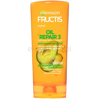 Garnier Fructis Oil Repair 3 Odżywka Wzmacniająca Do Włosów Suchych I Łamliwych 200 Ml