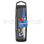 Cyrkiel metalowy KEYROAD, w etui, z ołówkiem, pakowany w display, mix kolorów - 2