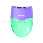 Temperówka plastikowa KEYROAD, pastel, podwójna, z pojemnikiem, blister, mix kolorów - 4