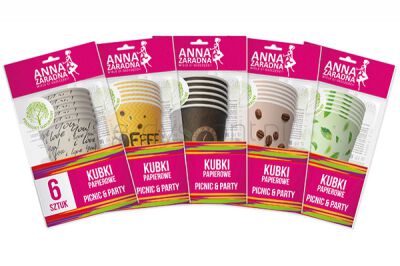 Anna  Zaradna Kubki Papierowe 200 Ml, 6 Szt., Mix Kolorów
