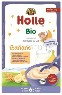 Kaszka pełnoziarnista mleczno bananowa bez dodatku cukru od 6 msc. BIO 250 g