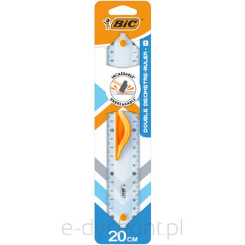 BIC Double Ruler 20cm linijka Blister 1sz