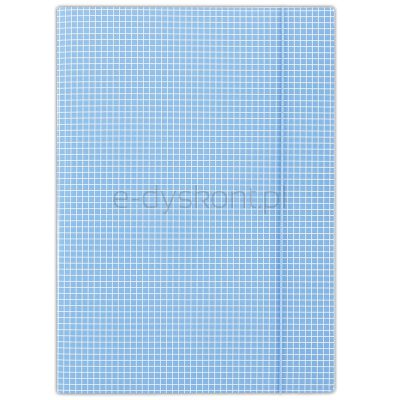 Donau Teczka Z Gumką Karton, A4, 400Gsm, 3-Skrz., Niebieska W Kratę 