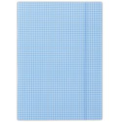 Donau Teczka Z Gumką Karton, A4, 400Gsm, 3-Skrz., Niebieska W Kratę 