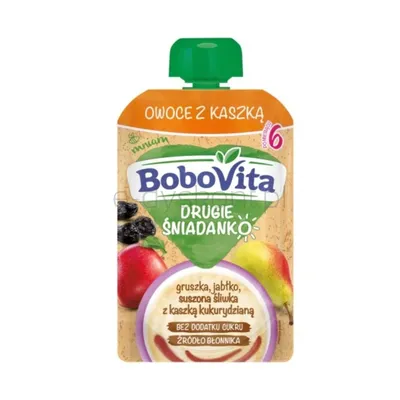 BoboVita Drugie Śniadanko Owoce z kaszką gruszka jabłko suszona śliwka po 6 miesiącu 100 g