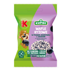 Kupiec & Kubuś Wafle ryżowe z polewą jogurtową z jagodą suszoną 32 g