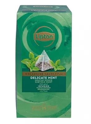 Lipton Herbata Exclusive Selection, Piramidki, Delikatna Mięta, 25 Kopert