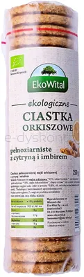 Ciastka orkiszowe pełnoziarniste z cytryną i imbirem BIO 250 g