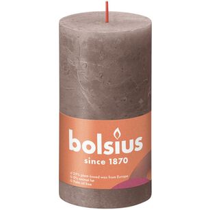 Bolsius Świeca pieńkowa rustic 130/68 Shine taupe