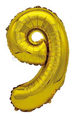 Part Go Balon foliowy cyfra 9, 80cm, złoty