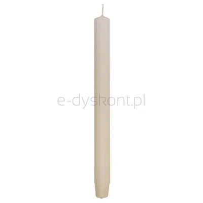 Świeca stołowa długa ryflowana DONAU HOME, 25x300 mm, 4 szt., kremowa