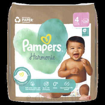 Pampers Harmonie Baby Pieluszki, rozmiar 4, 24 sztuki, 9kg-14kg