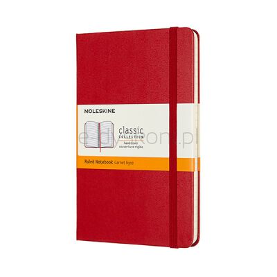 Notes MOLESKINE Classic M, 11,5x18 cm, w linie, twarda oprawa, scarlet red, 208 stron, czerwony