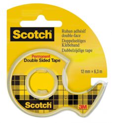 Scotch Taśma biurowa, dwustronna (136D), z dyspenserem, 12mm, 6, 3m