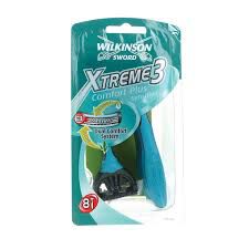 Wilkinson Sword Xtreme3 Sensitive Jednorazowe Maszynki Do Golenia Dla Mężczyzn, 8 Szt.