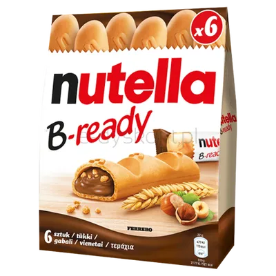 Nutella B-Ready, Wafelek Z Kremem, 6Szt, 132G