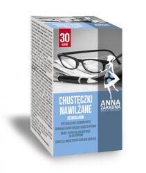 Anna Zaradna Chusteczki nawilżane do okularów, 30 saszetek, białe chusteczki