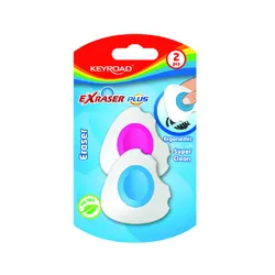 Keyroad Gumka do ścierania, exraser plus, 2 szt., blister, mix kolorów