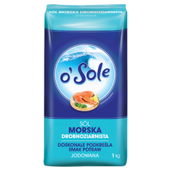O'Sole Sól Morska DrobnoZiarnista Spożywcza Jodowana 1 Kg