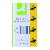 Zakładki Indeksujące Q-Connect Sign-Here, Pp, 20X45Mm, 4X40 Kart.