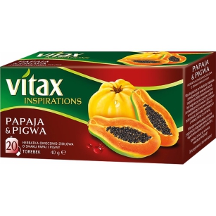 *Vitax Herbata Inspiracje Papaja & Pigwa Owocowo-Ziołowa 40 G (20 Torebek)