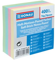 Donau Kostka samoprzylepna76x76mm, 1x400 kart., pastelowa