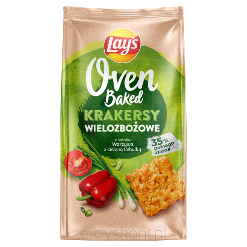 Lay’s Oven Baked Krakersy wielozbożowe warzywa z zieloną cebulką 80g