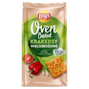 Lay’s Oven Baked Krakersy wielozbożowe warzywa z zieloną cebulką 80g