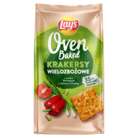 Lay’s Oven Baked Krakersy wielozbożowe warzywa z zieloną cebulką 80g