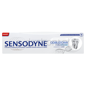 Sensodyne Odbudowa I Ochrona Whitening Pasta Wybielająca Z Fluorem Do Nadwrażliwych Zębów, Wyrób Medyczny, Technologia Novamin, 75 Ml