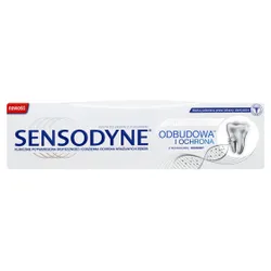 Sensodyne Odbudowa I Ochrona Whitening Pasta Wybielająca Z Fluorem Do Nadwrażliwych Zębów, Wyrób Medyczny, Technologia Novamin, 75 Ml