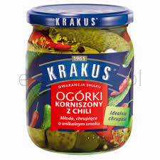 Krakus Ogórki KorniSzampony Z Chili 500 G