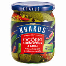 Krakus Ogórki KorniSzampony Z Chili 500 G