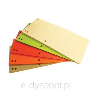 Przekładki Office Products, Karton, 1/3 A4, 235X105Mm, 100Szt., Mix Kolorów