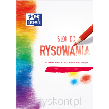 Blok do rysowania A3 20 kartek, biały, Oxford